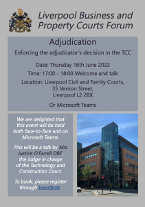 Read more about the article Mrs Justice O’Farrell on Adjudication Enforcement