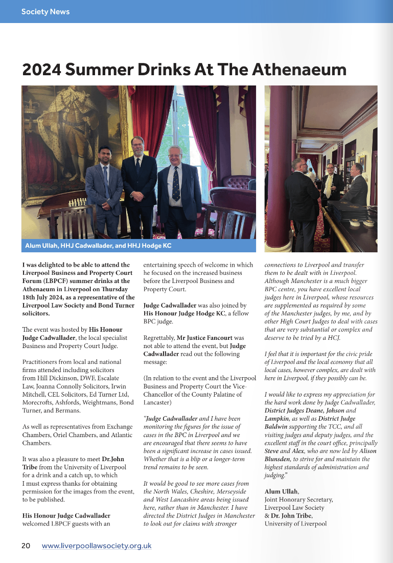 You are currently viewing LBPCF summer drinks article in the Liverpool Law Society magazine