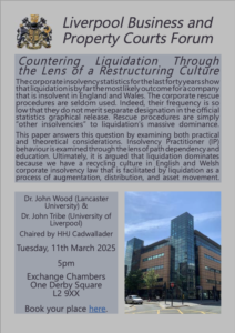 Read more about the article Next LBPCF event – Countering Liquidation with Wood & Tribe