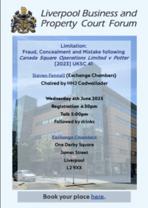 Read more about the article Next Event! Steven Fennell on Fraud, Concealment and Mistake following Canada Square Operations Ltd v. Potter [2023] UKSC 41
