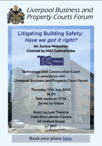 Read more about the article Next LBPCF Event: Waksman, J on Litigating Building Safety: Have we got it right?