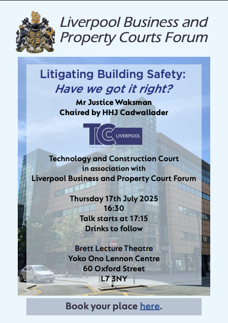 You are currently viewing Next LBPCF Event: Waksman, J on Litigating Building Safety: Have we got it right?