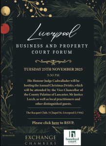 Read more about the article Annual Christmas Drinks – Racquet Club, Liverpool – Tuesday 25th November 2025 – 5.30pm start